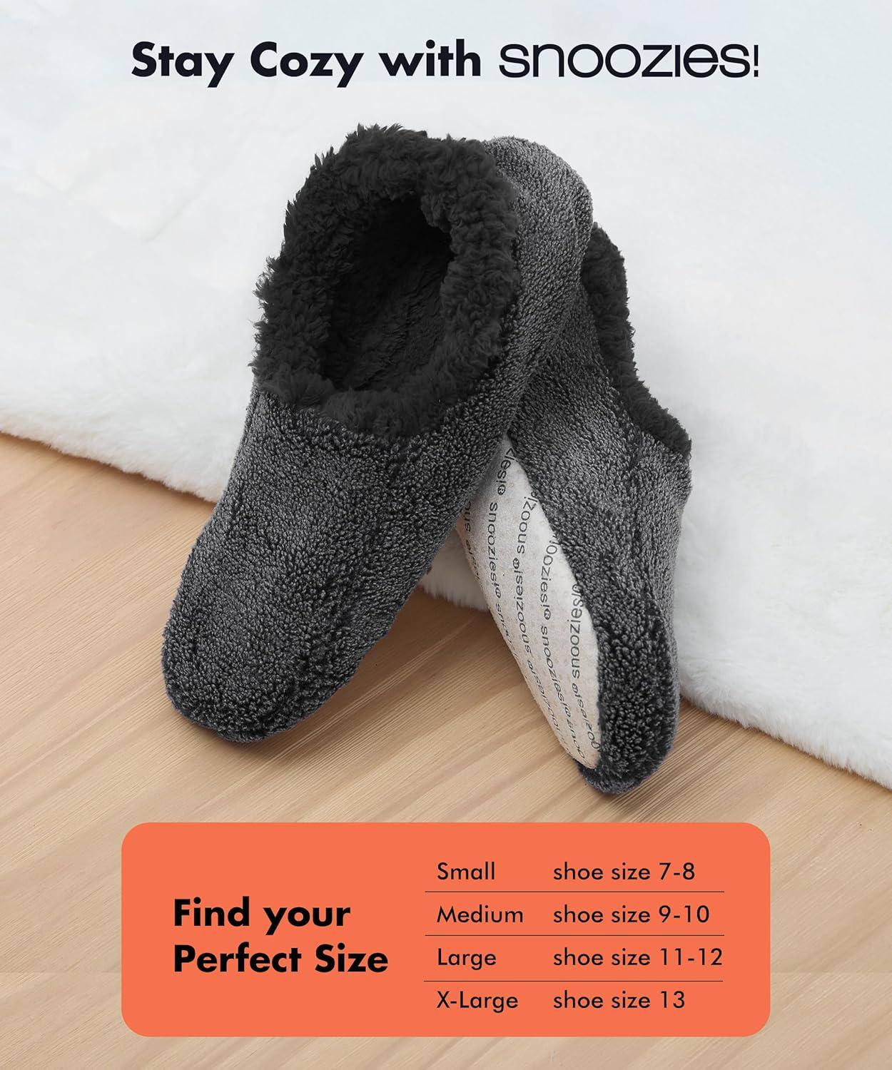 imageSnoozies Mens Two Tone Fleece Lined Slippers  Comfortable Slippers for Men  Two TonesBlack