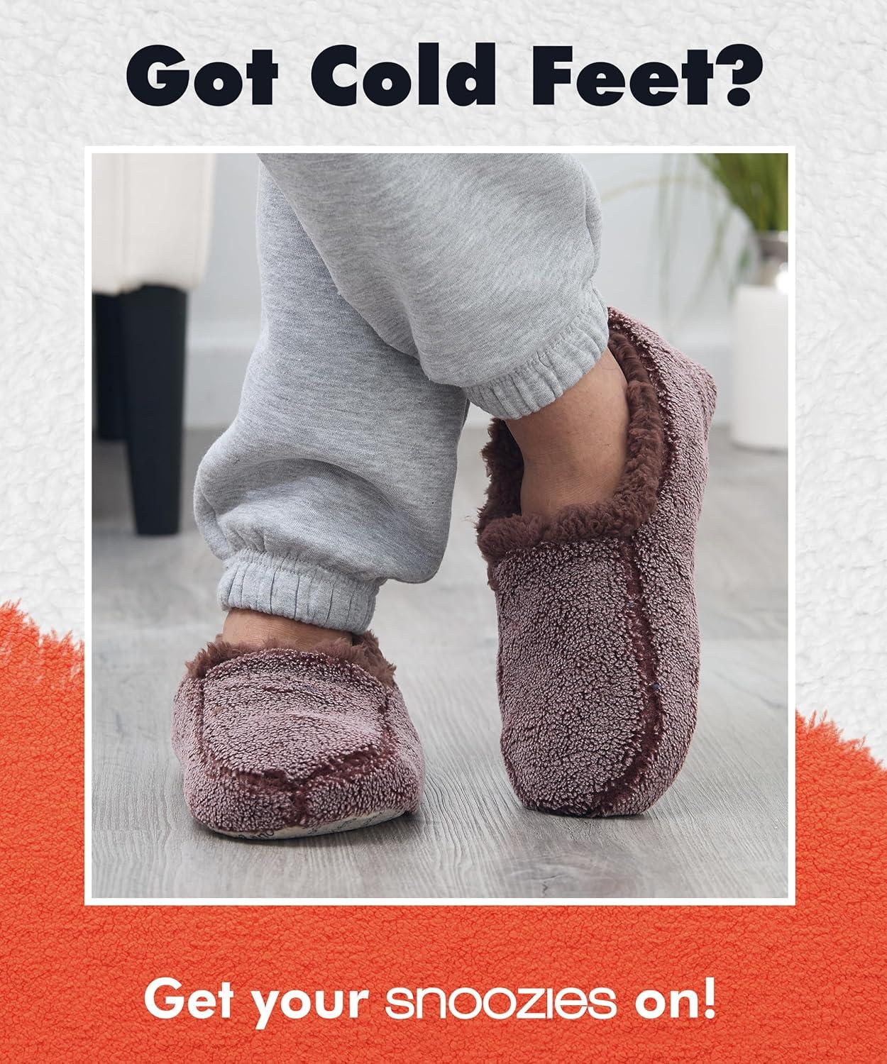 imageSnoozies Mens Two Tone Fleece Lined Slippers  Comfortable Slippers for Men  Two TonesBrown