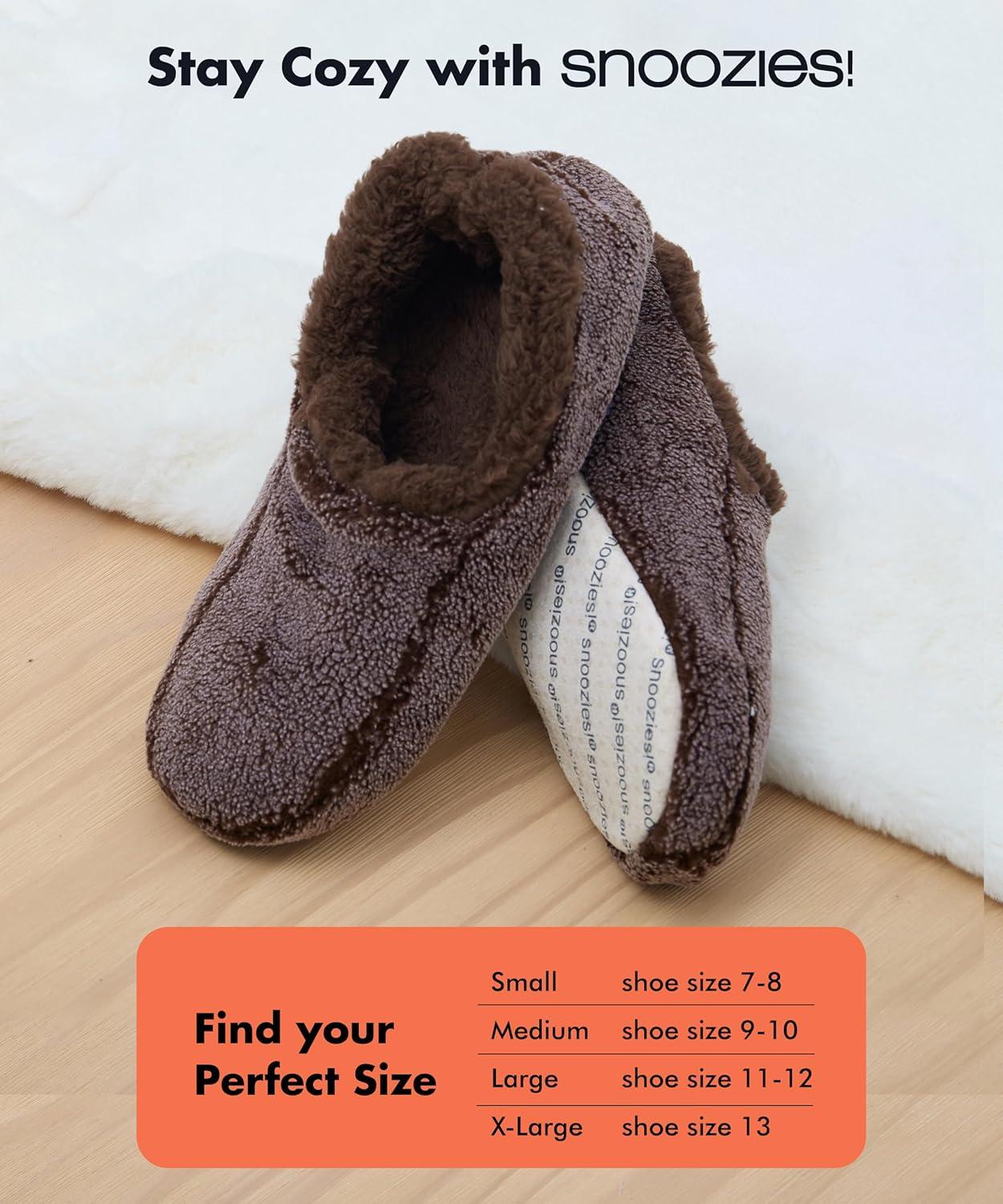 imageSnoozies Mens Two Tone Fleece Lined Slippers  Comfortable Slippers for Men  Two TonesBrown