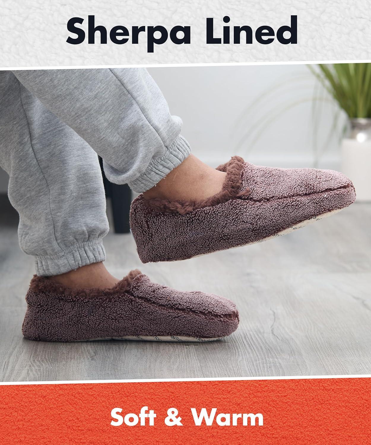 imageSnoozies Mens Two Tone Fleece Lined Slippers  Comfortable Slippers for Men  Two TonesBrown