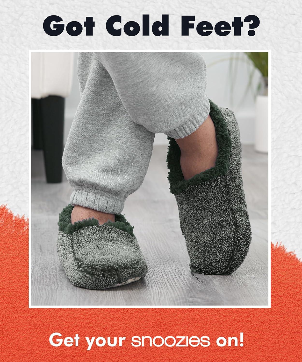 imageSnoozies Mens Two Tone Fleece Lined Slippers  Comfortable Slippers for Men  Two TonesGreen