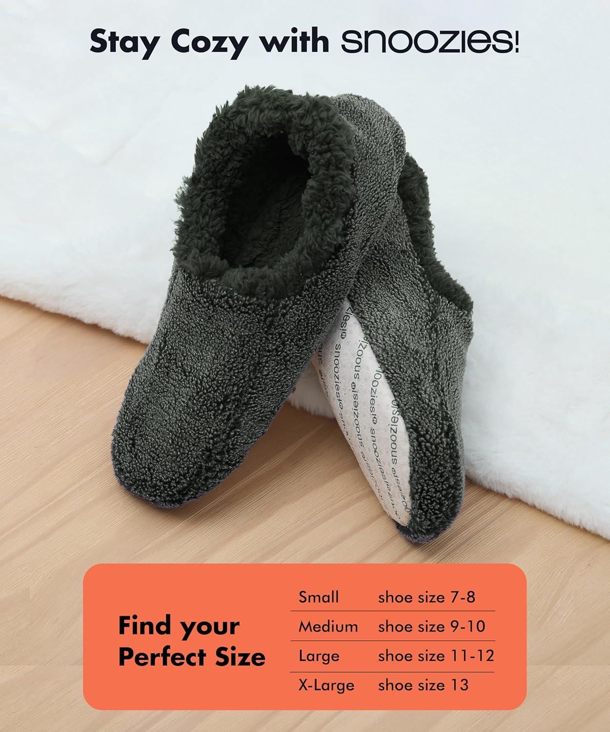 imageSnoozies Mens Two Tone Fleece Lined Slippers  Comfortable Slippers for Men  Two TonesGreen