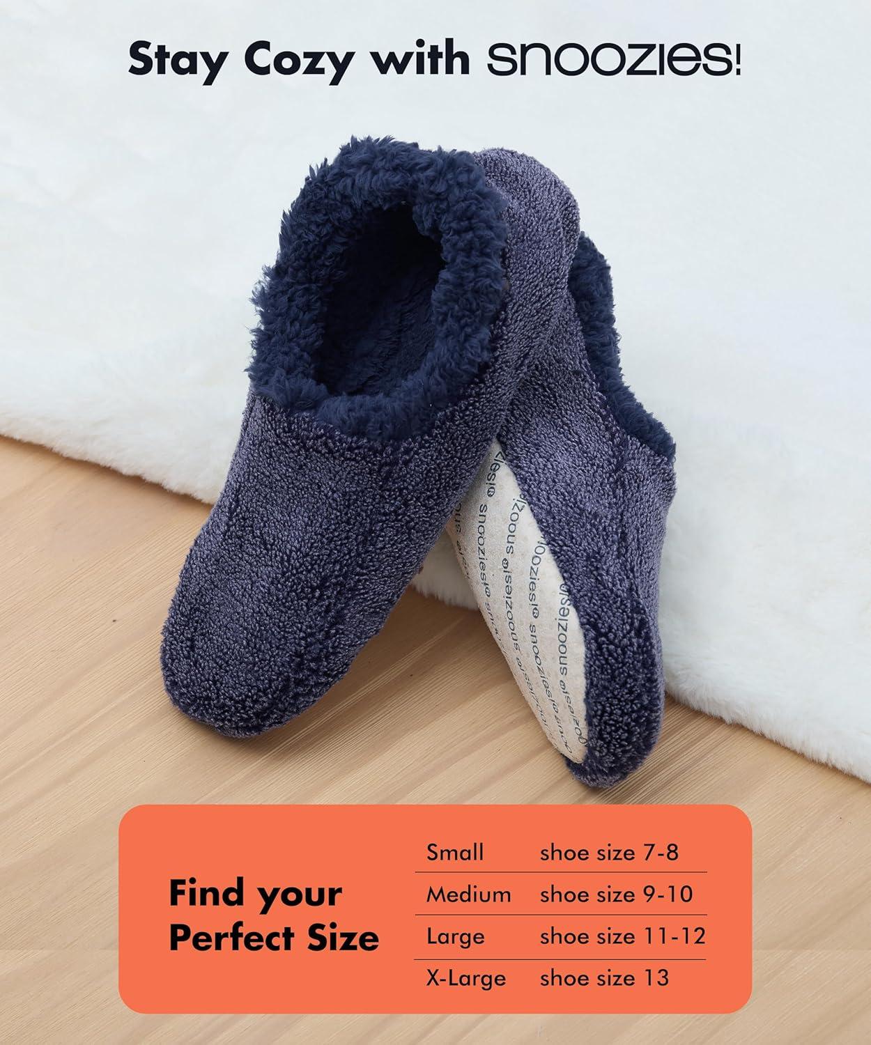 imageSnoozies Mens Two Tone Fleece Lined Slippers  Comfortable Slippers for Men  Two TonesNavy