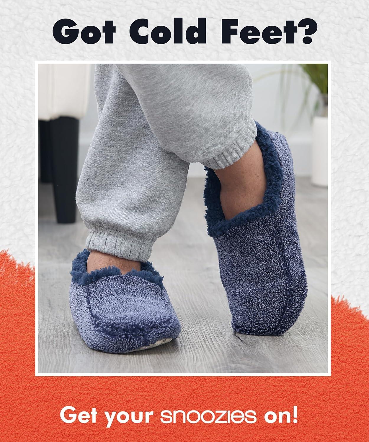 imageSnoozies Mens Two Tone Fleece Lined Slippers  Comfortable Slippers for Men  Two TonesNavy