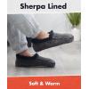 imageSnoozies Mens Two Tone Fleece Lined Slippers  Comfortable Slippers for Men  Two TonesBlack
