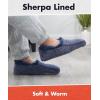 imageSnoozies Mens Two Tone Fleece Lined Slippers  Comfortable Slippers for Men  Two TonesNavy