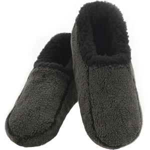 imageSnoozies Mens Two Tone Fleece Lined Slippers  Comfortable Slippers for Men  Two TonesBlack