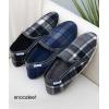 imageSnoozies Alpine Plaid House Slippers for Men NonSkid Soft Sole Slippers for Men with Warm Sherpa Fleece LiningGrey