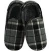 imageSnoozies Alpine Plaid House Slippers for Men NonSkid Soft Sole Slippers for Men with Warm Sherpa Fleece LiningGrey