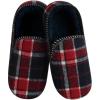 imageSnoozies Alpine Plaid House Slippers for Men NonSkid Soft Sole Slippers for Men with Warm Sherpa Fleece LiningRed