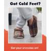 imageSnoozies Mens Slippers Indoor Plaid Cord or Camo Sherpa FleeceLined Slippers Socks NonSkid Mens House Shoes Male GiftsBrown