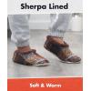 imageSnoozies Mens Slippers Indoor Plaid Cord or Camo Sherpa FleeceLined Slippers Socks NonSkid Mens House Shoes Male GiftsBrown