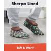 imageSnoozies Mens Slippers Indoor Plaid Cord or Camo Sherpa FleeceLined Slippers Socks NonSkid Mens House Shoes Male GiftsCamogreen