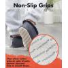 imageSnoozies Mens Slippers Indoor Plaid Cord or Camo Sherpa FleeceLined Slippers Socks NonSkid Mens House Shoes Male GiftsMcdsgrey