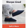 imageSnoozies Mens Slippers Indoor Plaid Cord or Camo Sherpa FleeceLined Slippers Socks NonSkid Mens House Shoes Male GiftsMcdsnavy