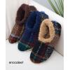 imageSnoozies Mens Slippers Indoor Plaid Cord or Camo Sherpa FleeceLined Slippers Socks NonSkid Mens House Shoes Male GiftsNavy
