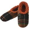 imageSnoozies Mens Slippers Indoor Plaid Cord or Camo Sherpa FleeceLined Slippers Socks NonSkid Mens House Shoes Male GiftsRust