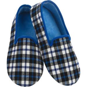 imageSnoozies mens lightweight plaids NonSkid Soft Sole Slippers for Men House SlippersBlue