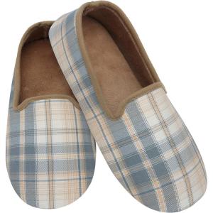 imageSnoozies mens lightweight plaids NonSkid Soft Sole Slippers for Men House SlippersTan