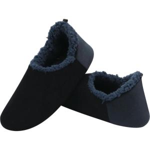 imageSnoozies Corduroy Slippers for Men NonSkid Comfy SherpaLined Men Slippers House Shoes Gifts for HimNavy Cb