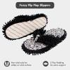 imageSnoozies Fuzzy Flip Flop Pedicure Slippers for Women Indoor Washable Fluffy Thong Slippers Comfortable Open Toe House Slippers NonSkid Sole Spa GiftsBlack