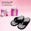 imageSnoozies Fuzzy Flip Flop Pedicure Slippers for Women Indoor Washable Fluffy Thong Slippers Comfortable Open Toe House Slippers NonSkid Sole Spa GiftsBlack