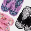 imageSnoozies Fuzzy Flip Flop Pedicure Slippers for Women Indoor Washable Fluffy Thong Slippers Comfortable Open Toe House Slippers NonSkid Sole Spa GiftsBlack