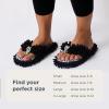 imageSnoozies Fuzzy Flip Flop Pedicure Slippers for Women Indoor Washable Fluffy Thong Slippers Comfortable Open Toe House Slippers NonSkid Sole Spa GiftsBlack