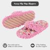 imageSnoozies Fuzzy Flip Flop Pedicure Slippers for Women Indoor Washable Fluffy Thong Slippers Comfortable Open Toe House Slippers NonSkid Sole Spa GiftsLt Pink