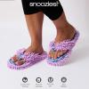 imageSnoozies Fuzzy Flip Flop Pedicure Slippers for Women Indoor Washable Fluffy Thong Slippers Comfortable Open Toe House Slippers NonSkid Sole Spa GiftsPurple