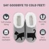 imageSnoozies Pairable Slipper Socks  NonSlip Fuzzy Cat Slippers for WomenBlack Cat