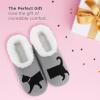 imageSnoozies Pairable Slipper Socks  NonSlip Fuzzy Cat Slippers for WomenBlack Cat