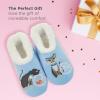 imageSnoozies Pairable Slipper Socks  NonSlip Fuzzy Cat Slippers for WomenBluecat