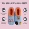 imageSnoozies Pairable Slipper Socks  NonSlip Fuzzy Cat Slippers for WomenCat Lady