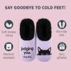 imageSnoozies Pairable Slipper Socks  NonSlip Fuzzy Cat Slippers for WomenJudging You Silently
