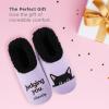 imageSnoozies Pairable Slipper Socks  NonSlip Fuzzy Cat Slippers for WomenJudging You Silently
