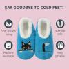 imageSnoozies Pairable Slipper Socks  NonSlip Fuzzy Cat Slippers for WomenPeekabooblue