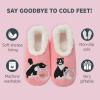 imageSnoozies Pairable Slipper Socks  NonSlip Fuzzy Cat Slippers for WomenPkcat
