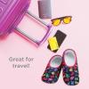 imageSnoozies Skinnies Womens Slipper Socks  NonSlip Slippers with a Lightweight Sherpa Lining  Travel Slippers with Storage PouchBotanicalwfb