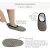 imageSnoozies Skinnies Womens Slipper Socks  NonSlip Slippers with a Lightweight Sherpa Lining  Travel Slippers with Storage PouchPwork