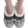 imageSnoozies Whimsical Cute Animal Slipper Socks for Women Cat Slippers Animal Slippers Valentine Gifts for Women 2024Grey