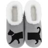 imageSnoozies Pairable Slipper Socks  NonSlip Fuzzy Cat Slippers for WomenBlack Cat