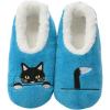 imageSnoozies Pairable Slipper Socks  NonSlip Fuzzy Cat Slippers for WomenPeekabooblue