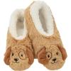 imageSnoozies Slipper Socks Animal Furry  Cozy Foldable Slippers for Women Non Slip Socks for Travel ampamp IndoorsPuppywhite