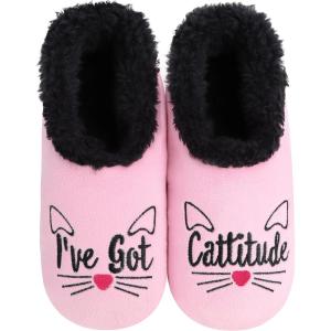 imageSnoozies Pairable Slipper Socks  NonSlip Fuzzy Cat Slippers for WomenIgcat