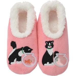 imageSnoozies Pairable Slipper Socks  NonSlip Fuzzy Cat Slippers for WomenPkcat