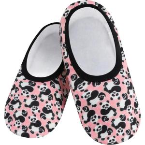 imageSnoozies Skinnies slipper socks for Women  NonSlip slipper socks with Lightweight and Soft Sherpa Lining  Foldable TravelPink