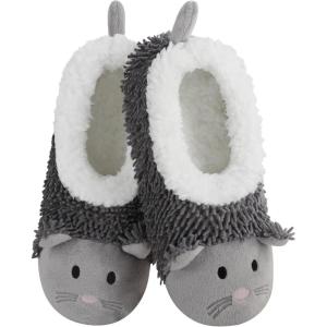 imageSnoozies Whimsical Cute Animal Slipper Socks for Women Cat Slippers Animal Slippers Valentine Gifts for Women 2024Grey