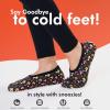 imageSnoozies Skinnies slipper socks for Women  NonSlip slipper socks Lightweight Soft Sherpa Lining  FoldableMushrm