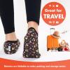 imageSnoozies Skinnies slipper socks for Women  NonSlip slipper socks Lightweight Soft Sherpa Lining  FoldableMushrm